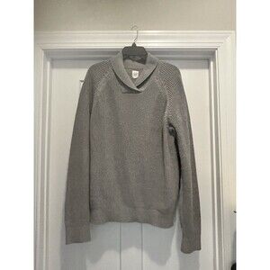 Men’s Gray Gap Vintage Sweater Shawl Collar Size Large Academia Fisherman Preppy